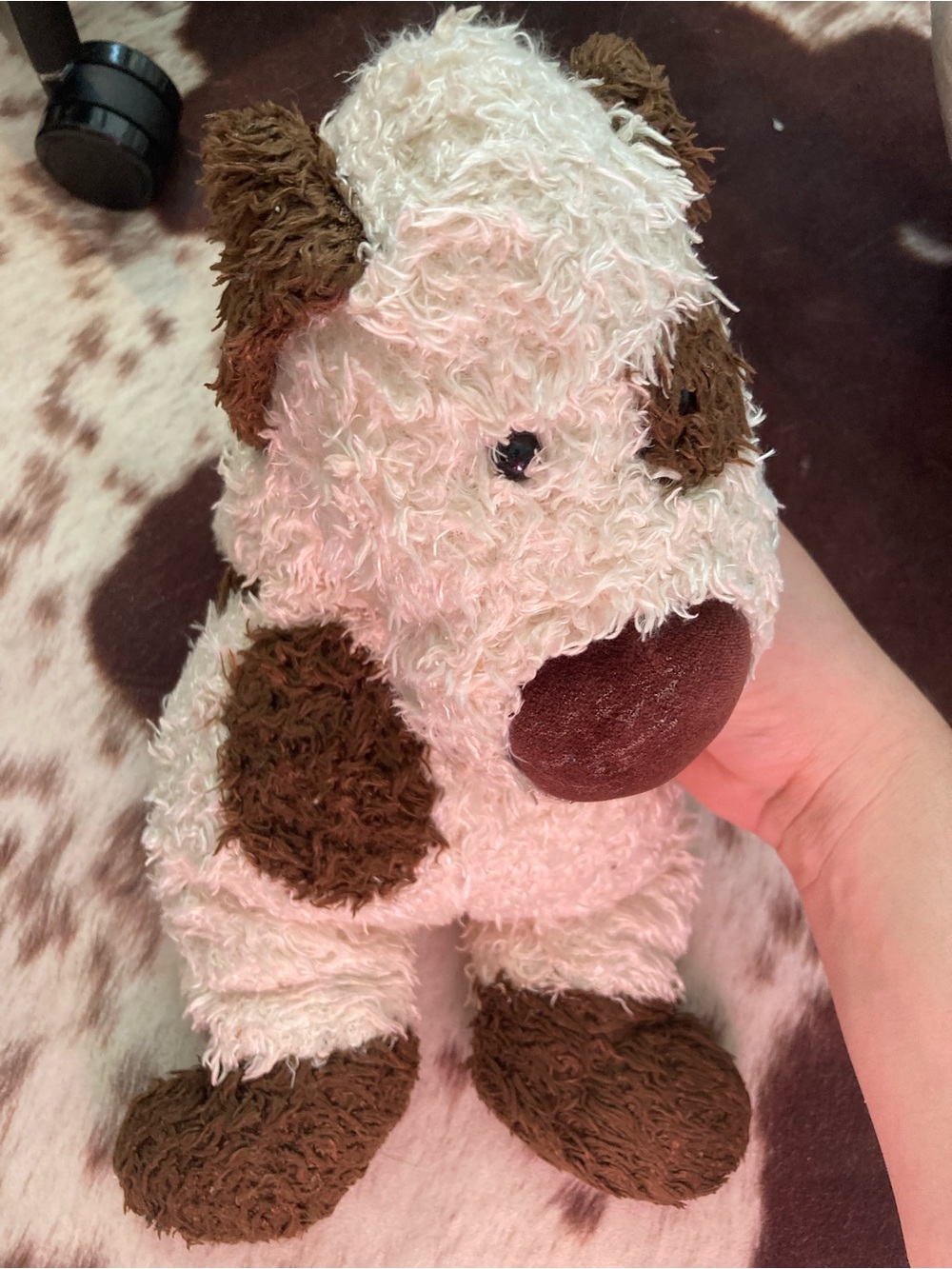 Jellycat Cream and Brown Plush Puppy with Brown Nose